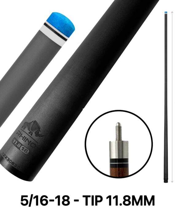 Rhino - 30" - 5/16 x 18 Carbon Pool Cue Single Shaft - 11.8mm