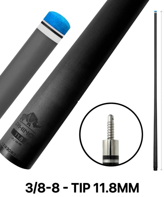 Rhino - 30" - 3/8 x 8 Carbon Pool Cue Single Shaft - 11.8mm