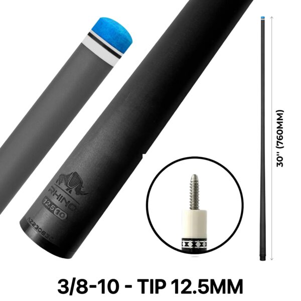Rhino - 30" - 3/8 x 10 Carbon Pool Cue Single Shaft - 12.5mm