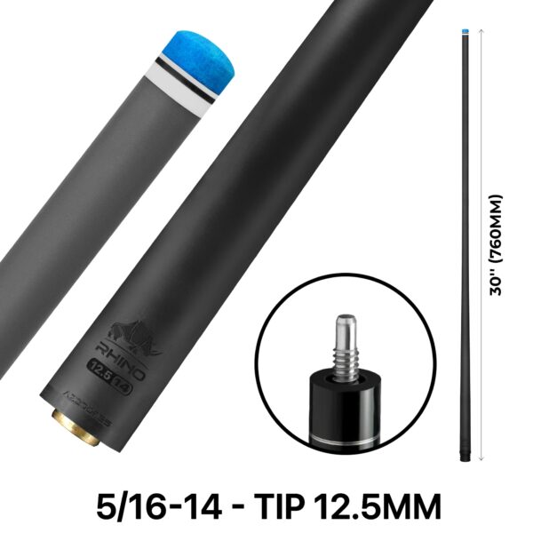 Rhino - 30" - 5/16 x 14 Carbon Pool Cue Single Shaft - 12.5mm