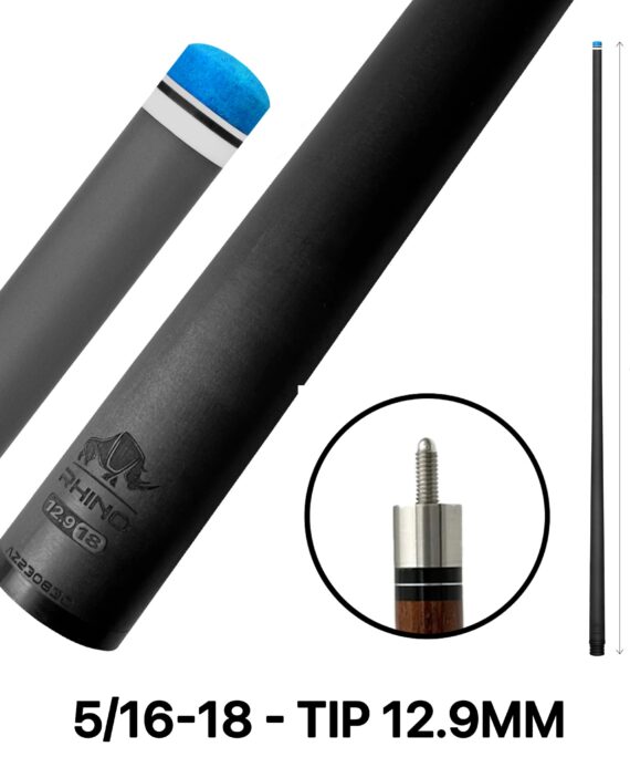 Rhino - 30" - 5/16 x 18 Carbon Pool Cue Single Shaft - 12.9mm