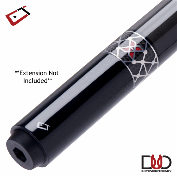 Cuetec 95-120U Cynergy X Raw Black Pool Cue with Black Poly Wrap - Image 2