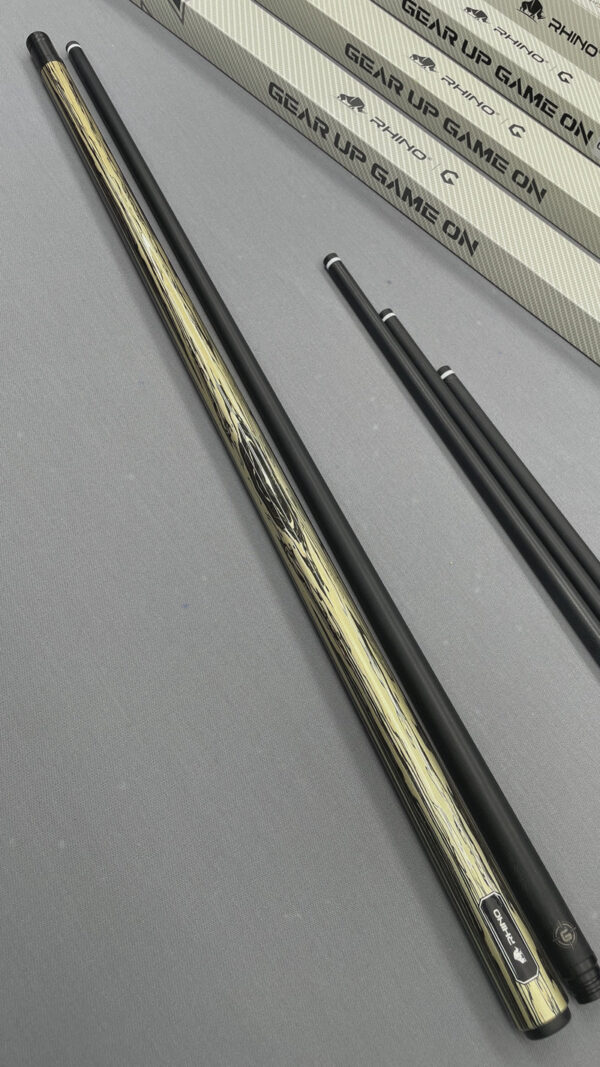 Rhino G-W Series Pool Cue with No Wrap - Pale Moon Ebony Design - Image 3