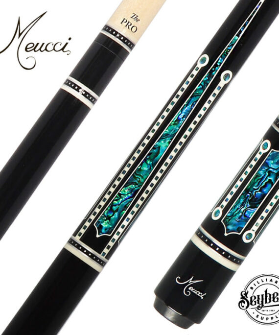 Meucci UP-4M Ultra Piston Modified Pool Cue - Ebony Stain with Abalone Points and "The Pro" Shaft
