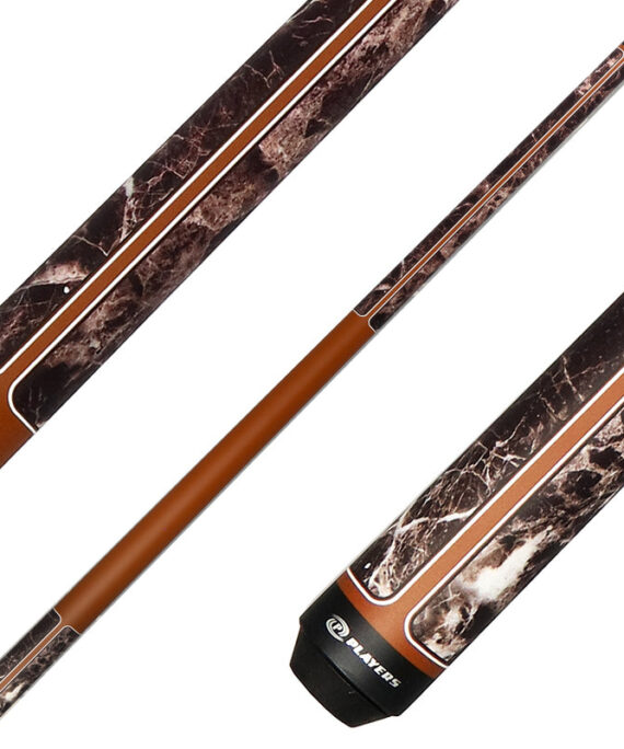 Players G4146 Graphic Pool Cue - Brown Marble with Matte Brown