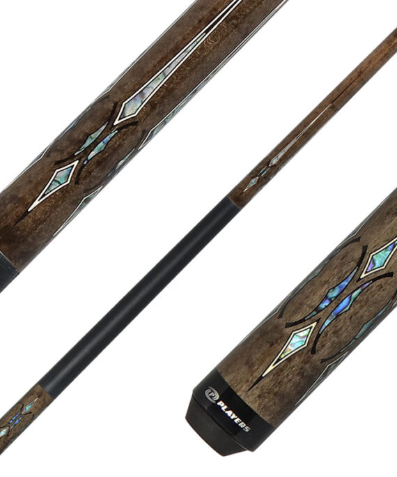 Players G4148 Graphic Pool Cue - Light Grey Maple with Mother of Pearl Overlay