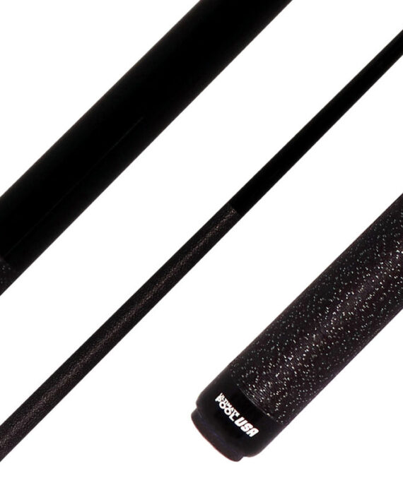 Viking UPUSA001 Ultimate Pool USA Range Series Pool Cue- Black Forearm with Black and Silver Spec Irish Linen Wrap
