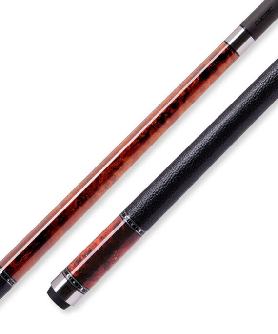 Cuetec 95-112LTWS Cynergy Truewood Mappa Burl 2 Leather Wrap Play Cue  - 11.8mm