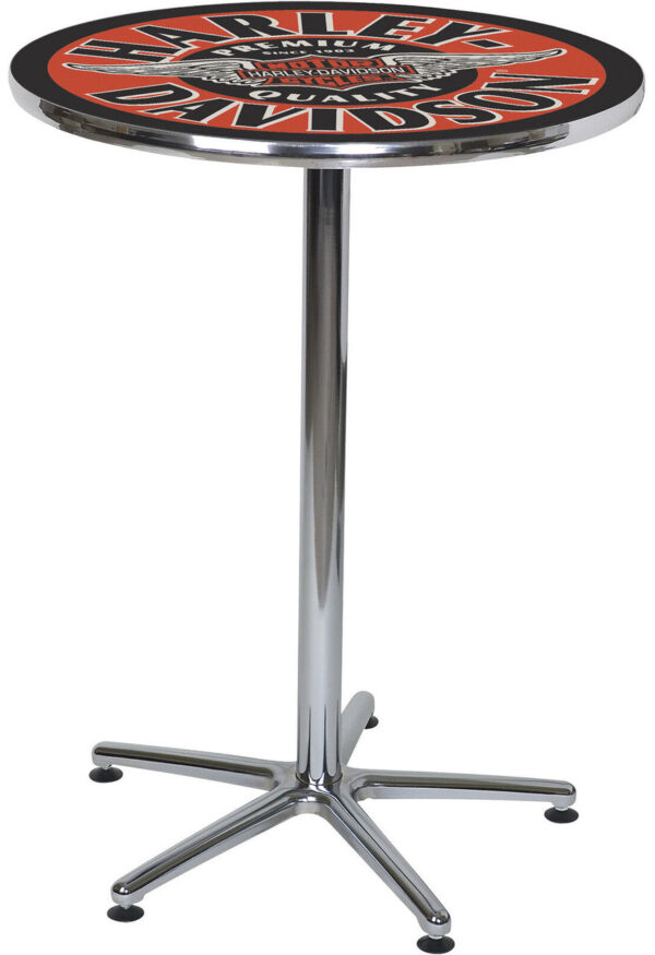 Harley Davidson Pub Table - Winged Bar and Shield Cafe Table