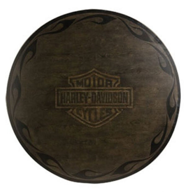 Harley Davidson Pub Table Bar and Shield Flames - Vintage Black - Image 2