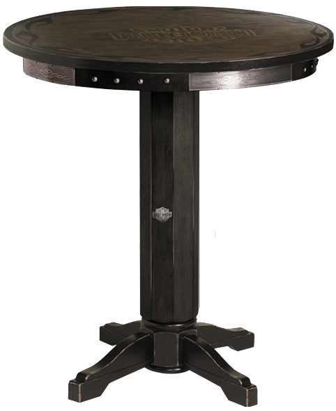 Harley Davidson Pub Table Bar and Shield Flames - Vintage Black