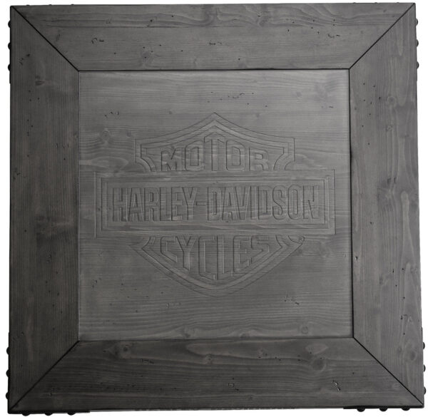 Harley Davidson Pub Table and Stools Set - Bar and Shield Square Table Set Industrial Grey - Image 5