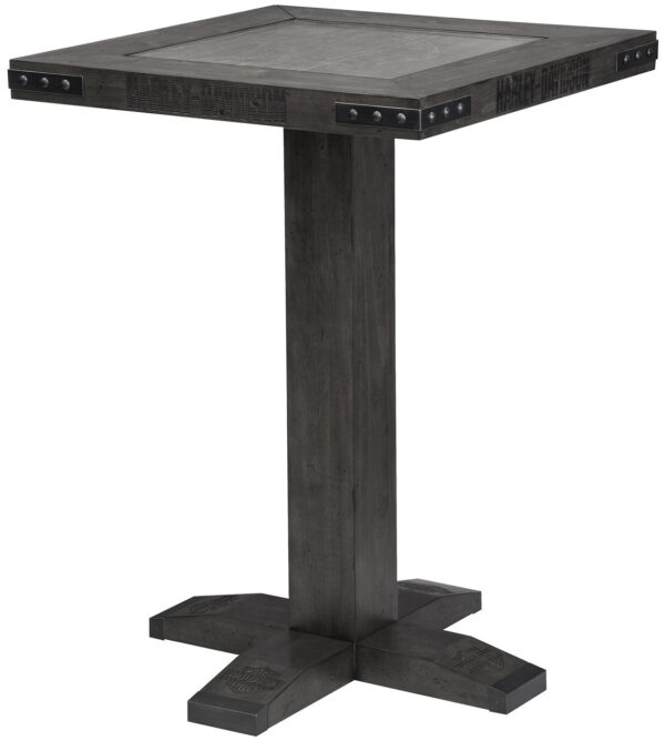 Harley Davidson Pub Table and Stools Set - Bar and Shield Square Table Set Industrial Grey - Image 4