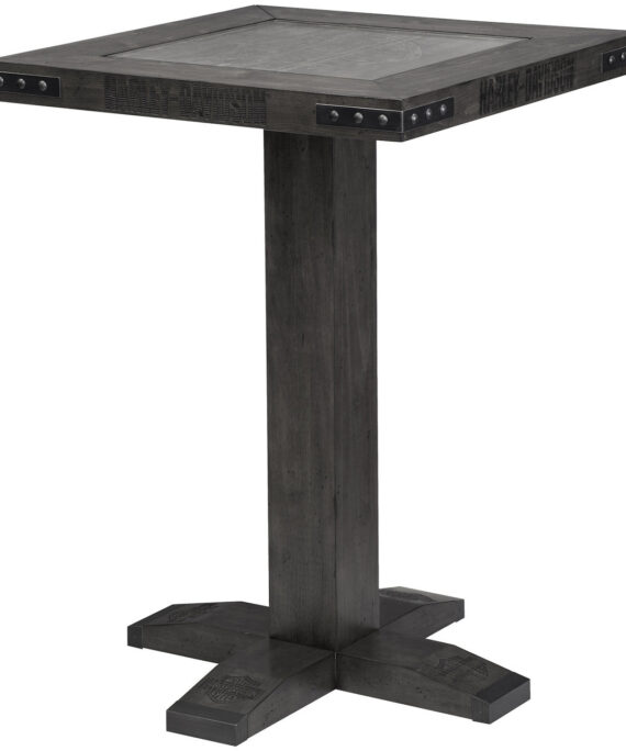 Harley Davidson Pub Table Bar and Shield Square Table - Industrial Grey