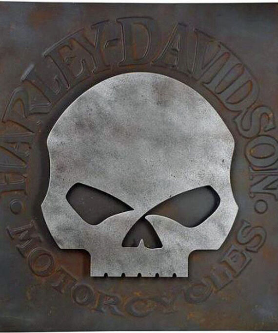 Harley Davidson Sign - Skull Metal Wall Art
