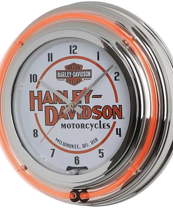 Harley Davidson Clock - Motorcycles Double Neon Clock