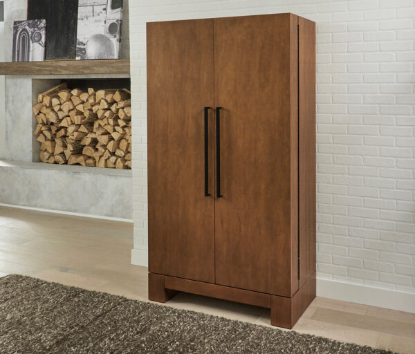 Alta Brushed Walnut Wine Cabinet - Image 3