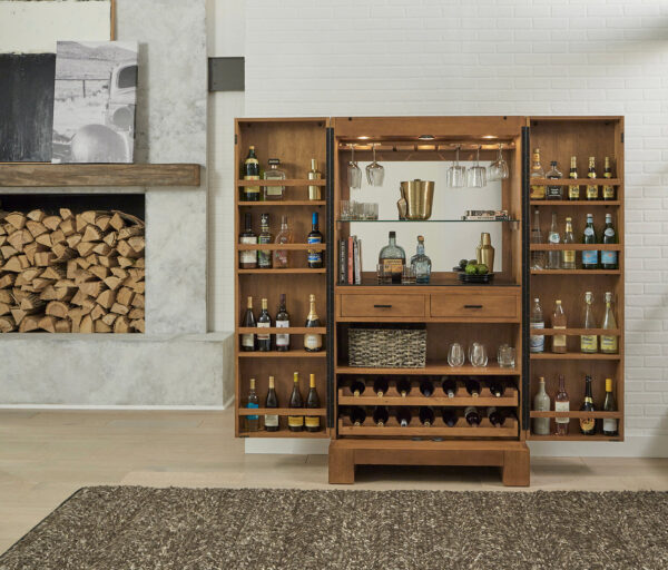 Alta Brushed Walnut Wine Cabinet - Image 4