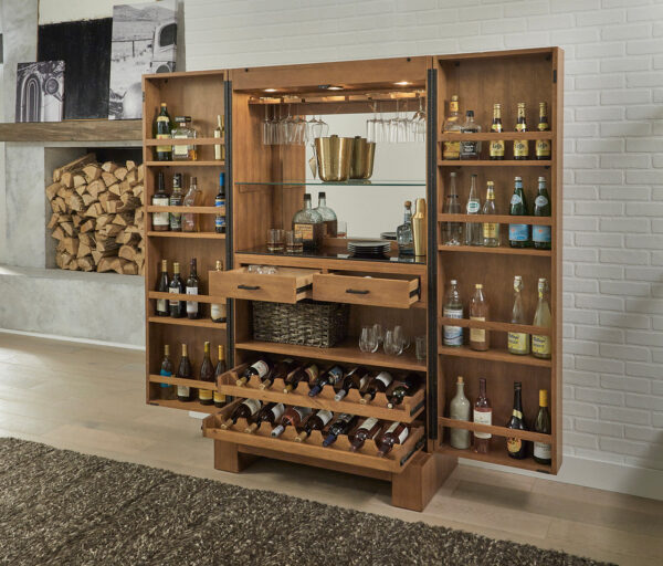 Alta Brushed Walnut Wine Cabinet - Image 5