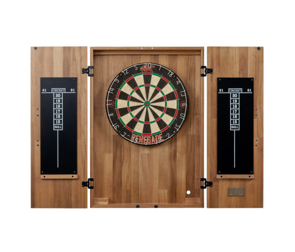 American Heritage Knoxville Wall Mount Dartboard Cabinet - Acacia Finish - Image 2