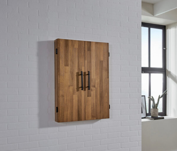 American Heritage Knoxville Wall Mount Dartboard Cabinet - Acacia Finish - Image 3