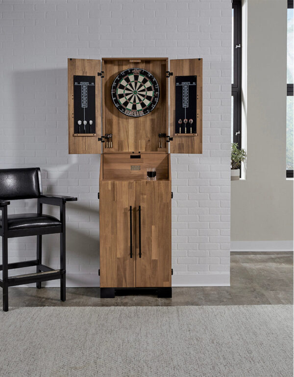 American Heritage Knoxville Standup Dartboard Cabinet - Acacia Finish - Image 5