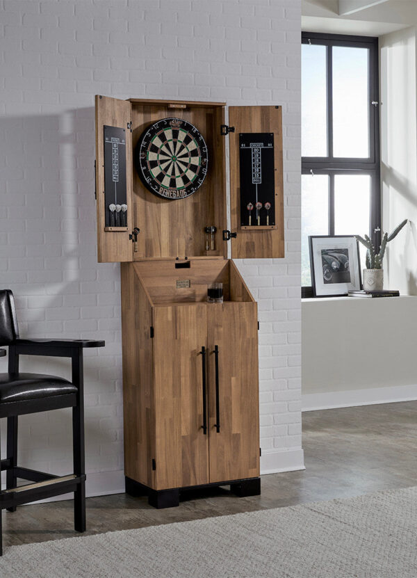 American Heritage Knoxville Standup Dartboard Cabinet - Acacia Finish - Image 3
