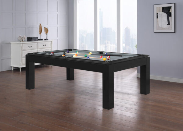 Aragon 7 Foot Pool Table with Dining Top Black - Image 4