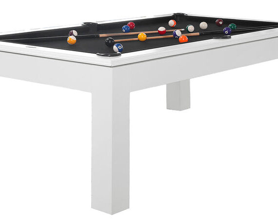 Aragon 7 Foot Pool Table with Dining Top White