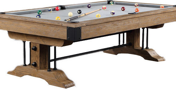Atlanta 8 Foot Pool Table Pine Weathered Brown