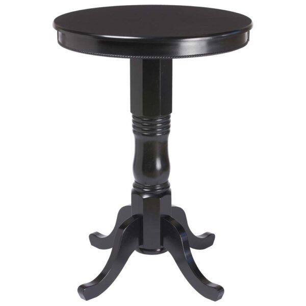 Ram Gameroom Black Round Wood Pub Table, 30 Inches