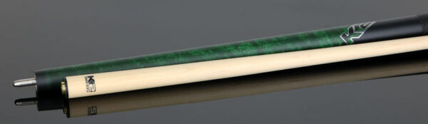 K2 KLCGN Pool Cue with Leather Wrap - Matte Green-Stained Maple with 12.50mm LD Shaft - Image 3