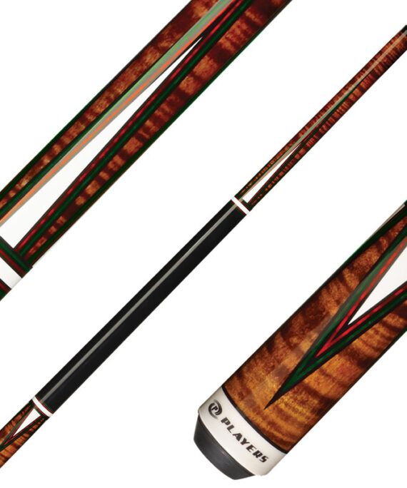 Players C-811 Classic Series Pool Cue - Antique Brown Maple with 4 Overlay Points