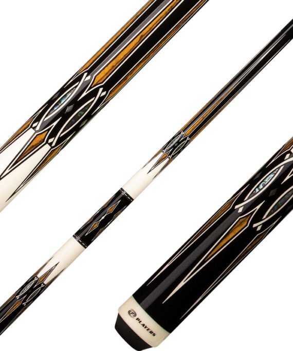 Players E2332 Exotic Series Pool Cue- Black and Bocote with Mother of Pearl