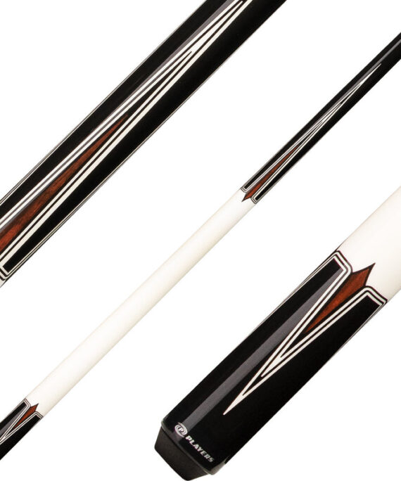Players G4109 Graphic Series Pool Cue - Midnight Black with Ivory and Cocobolo Points