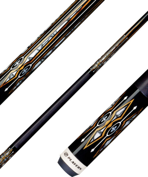 Players G4135 Graphic Series Pool Cue - Black with White Recon Graphic