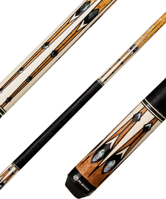 Players G4140 Graphic Series Pool Cue - Antique Maple with Bone and Mother of Pearl Points