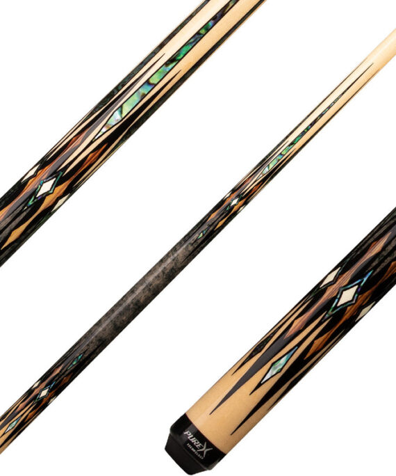Pure X HXTE12 Cue - Natural Birdseye Maple with Zebrawood, Abalone and Bone