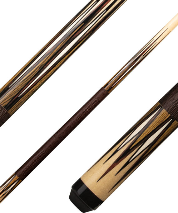 Pure X HXTE14 Cue - Natural Birdseye Maple with Cocobolo, Bocote and Ivory Graphics