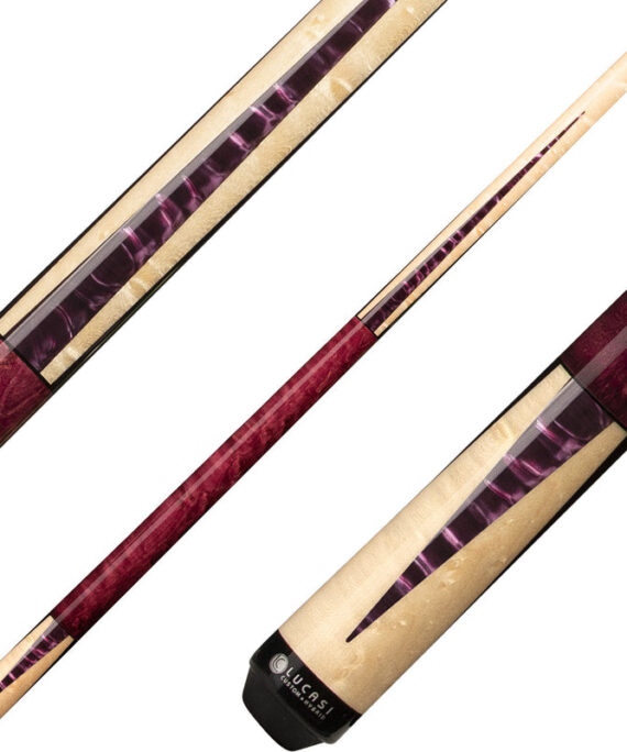 Lucasi LZC17 Natural Birdseye Maple with Purple Crush Inlays Cue