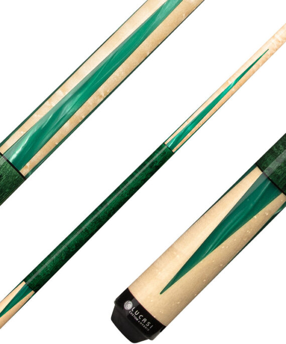 Lucasi LZC18 Natural Birdseye Maple with Majestic Emerald Inlays Cue