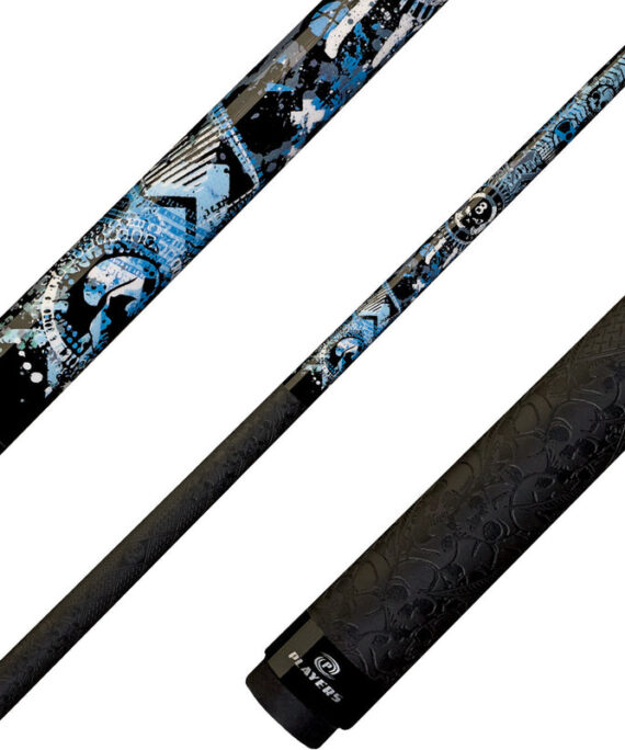 Players D-GFB Artistic Series Pool Cue - Anarchy Blue