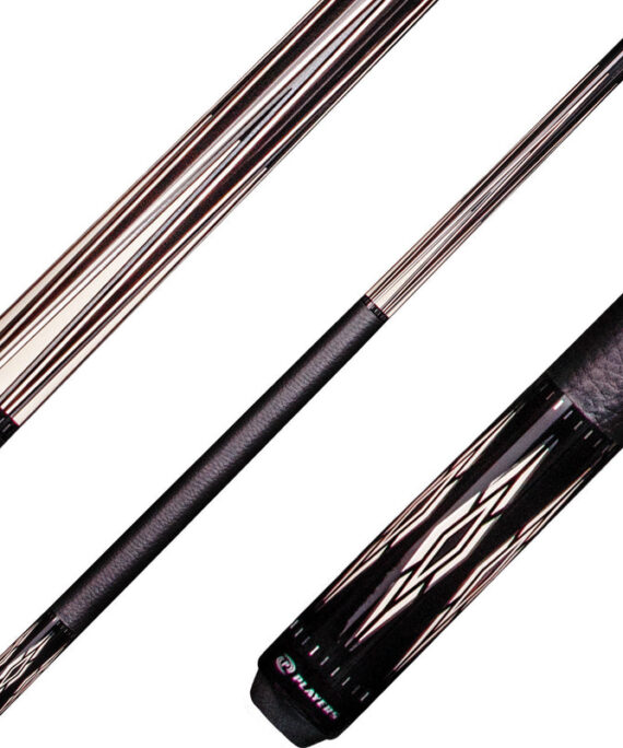 Players E2305 Exotic Series Pool Cue - Midnight Black with Silver
