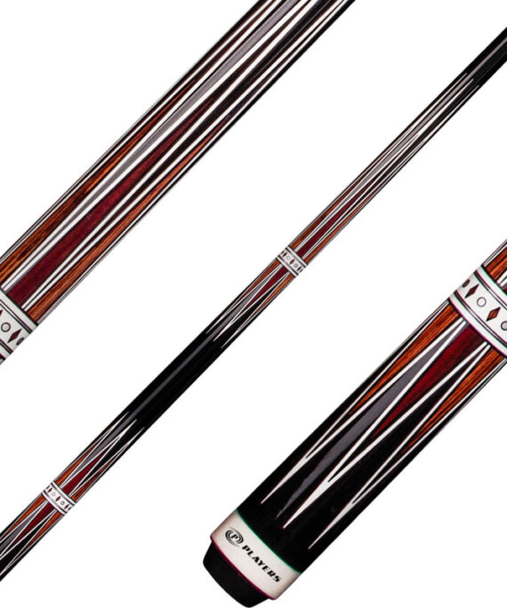 Players E2320 Exotic Series Pool Cue - Black with Cocobolo and Bocote