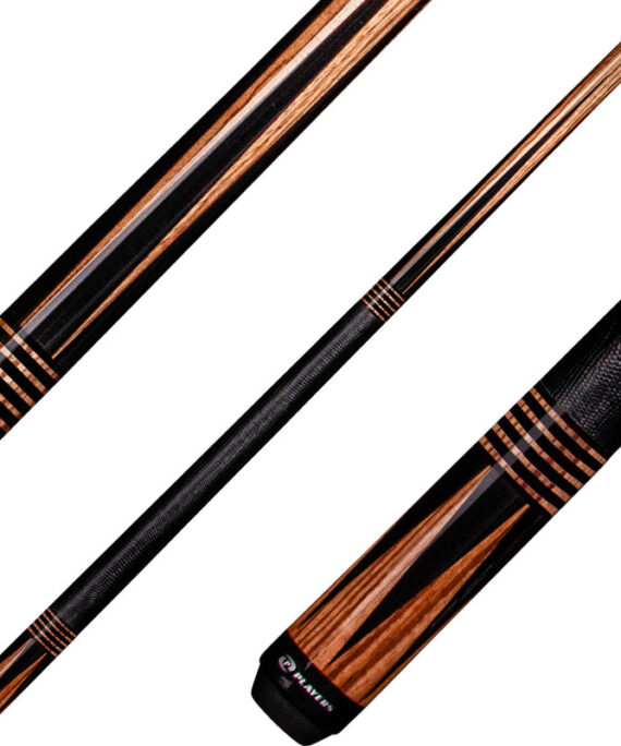 Players E2346 Exotic Series Pool Cue - Zebrawood with Black Points