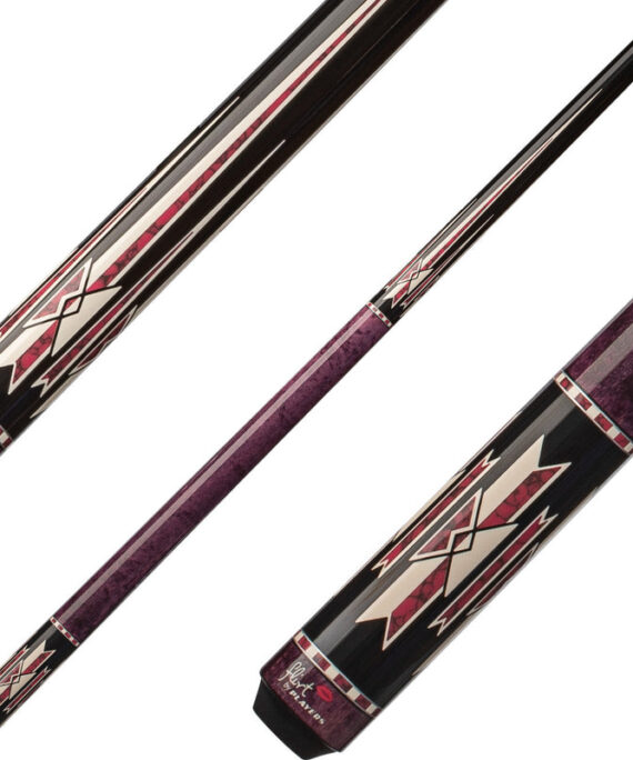 Players F2611 Flirt Series Pool Cue - Midnight Black with Imitation Bone