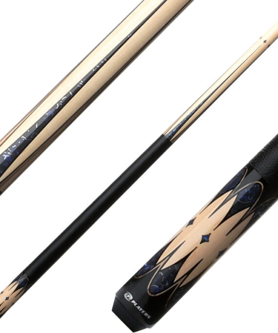 Players G3403 Graphic Series Pool Cue - Natural with Blue Stone Graphic