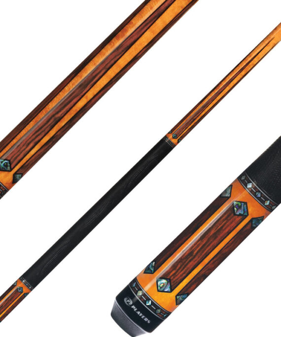Players G4141 Graphic Series Pool Cue - Gold-Stained Maple with Cocobolo