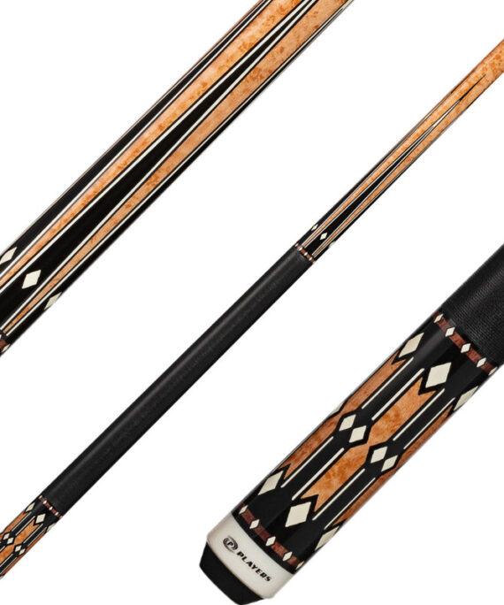 Players G4142 Graphic Series Pool Cue - Light Coffee Stain with Black Points