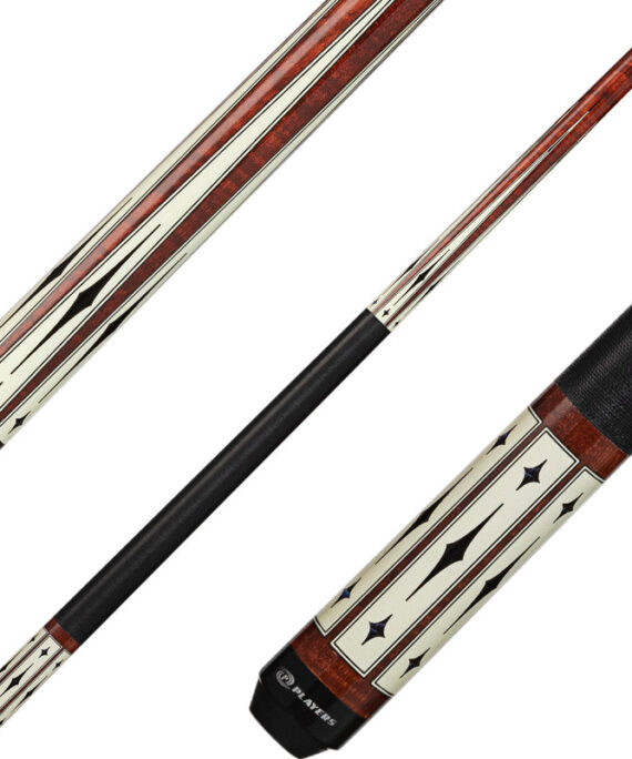 Players G4143 Graphic Series Pool Cue - Coffee Stain with Sim. Bone Points